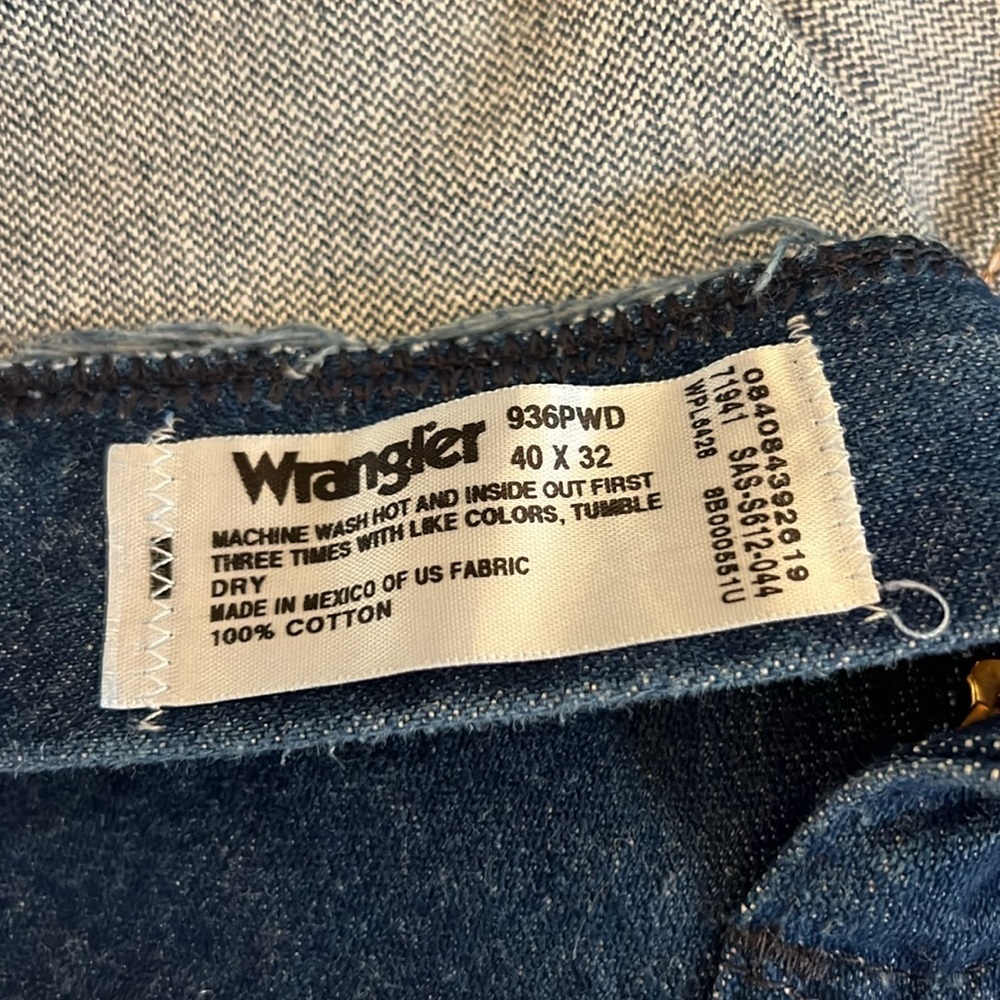 Wrangler Dark Blue‎ Denim Jeans 40x32 - Picture 3 of 5